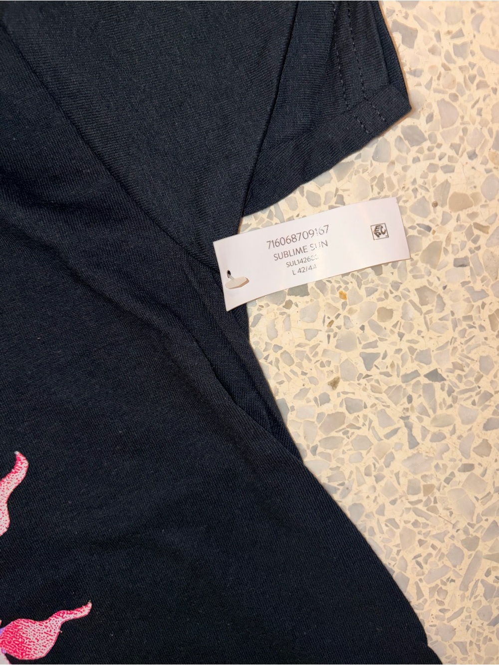 Sublime Black Short-Sleeve Graphic Tee with Pink & Purple Sun - Picture 4 of 5